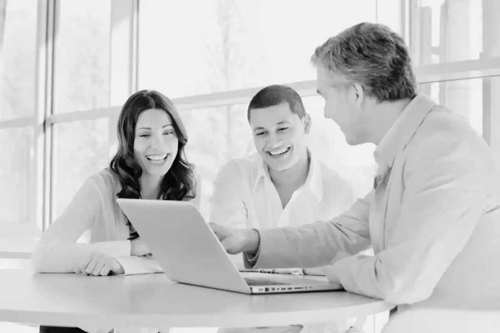 Young couple consulting an estate planning attorney